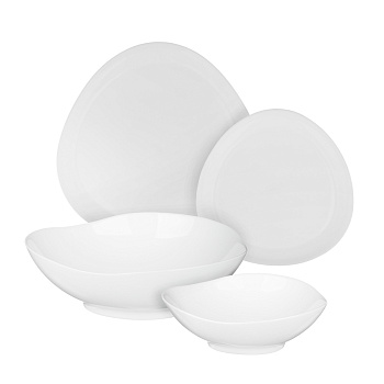 MILLIMI Набор столовой посуды 13 пр., треугольный, опаловое стекло