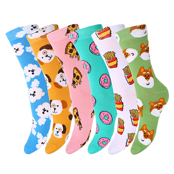 GALANTE Носки женские, р.23-25, 85% хлопок, 10% полиэстер, 5% спандекс, разноцветные