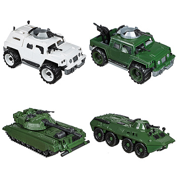 ИГРОЛЕНД Машина игрушечная "Военная техника", пластик, 17x31x14,5 см,4 диз., для детей 3+