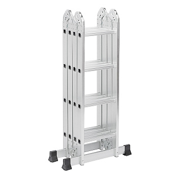 ЕРМАК Лестница-трансформер (макс.нагрузка 150кг) алюминий, 4 секции по 4 ступени,4х4,профиль 1,2мм