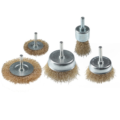ЕРМАК Набор щеток металл со шпильками 5 пр (50,75мм -пл., 25,50,75мм- чашки)