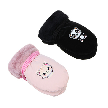 GALANTE Рукавицы детские на флисе на веревке, р.12, 100% полиэстер, разноцветные, ОЗ25-38