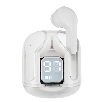 Наушники беспроводные TWS BY SnowPods внутриканальные, 30/150mAh, индикация уровня заряда, белый