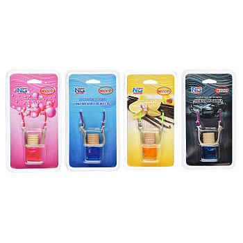 NEW GALAXY Ароматизатор подвесной Wood, 5 мл, бабл гам, ваниль, новая машина, океанская свежесть