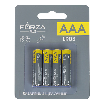 FORZA Батарейки AAA (LR03) 4шт в блистере, щелочные 1.5V