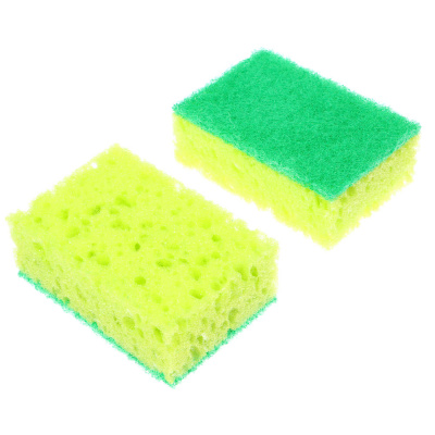 Губки для мытья посуды тм VETTA, 10 шт, 9,5x6,5x3,6 см, коралл, цвет зеленый