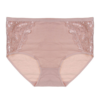 GALANTE Трусы женские макси с декором, р.50, 95%хлопок, 5%спандекс, бежевый, НБ25-14