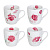 Кружка 250мл, фарфор, "Пионы", 4 дизайна