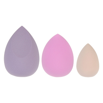 Спонжи косметические 3 шт в zip-пакете тм ЮНИLOOK , полиуретан, 6х4/4,5х3/3х2см, ВЗ24-52