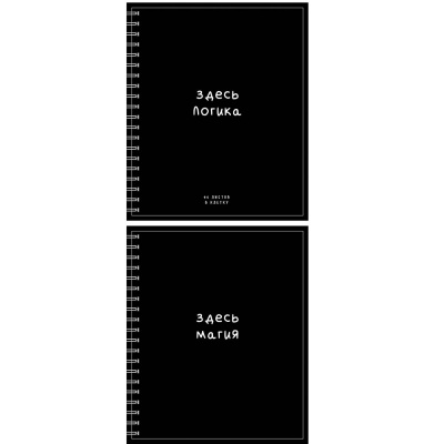 Тетрадь - перевертыш 96л. ClipStudio, А5, 2 обложки (внутри), гребень, мелованный картон, ВД лак