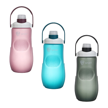 Бутылка для воды тм BY SPORT, 1000мл, 23,5х9,5см, PP, 3 цвета