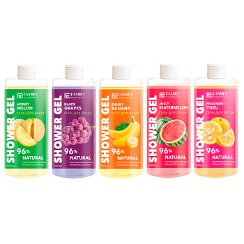 Гель для душа Family cosmetics 5 видов серии FRESH FLESH, 520мл