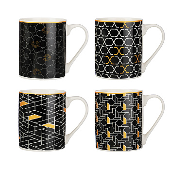 MILLIMI Кружка Калейдоскоп, 370мл, фарфор, 4 дизайна