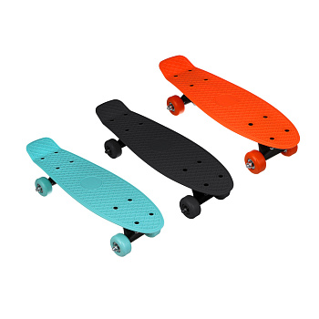 Скейтборд, тм BY SPORT, 41х12см, АБС-пластик, (пласт. крепеж 5030, ПВХ 608Z), макс.нагр. 50кг, 3 цв.