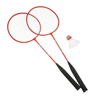 Набор для бадминтона, тм BY SPORT, 2 ракетки, 1 волан, чехол металл, 2 цвета