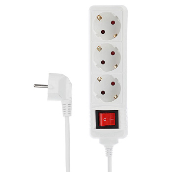 Удлинитель 3 гнезда 5м BY, с зазем, выкл., евро, с защит. шторками,16A,3500Вт