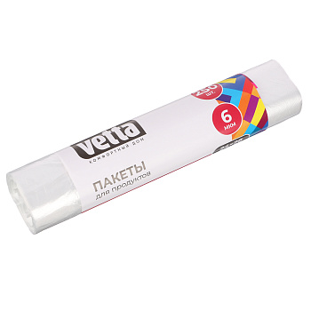 Пакеты для продуктов тм VETTA, 24х28см (2л), 6мкм, полиэтилен, 250шт
