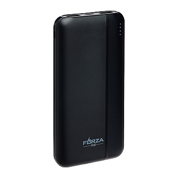 FORZA Аккумулятор мобильный, 10000мАч, 2xUSB-A, 1xUSB-C, 1xMicro-USB, ребристый, 10W, черный