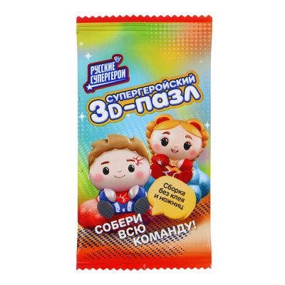 BY Пазл 3Д "Русские Супергерои", 6х8,4см, пенокартон, 25 дизайнов