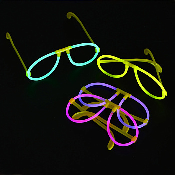 Неоновые очки, ширина очков 15см, пластик, 4 цвета