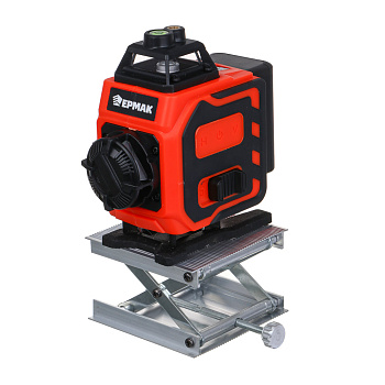 ЕРМАК Уровень лазерный 16 лучей (4D),2АКБ+ЗУ,экран зарядки, пульт,кронтшейн,платформа, сумка чехол