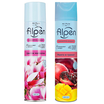 Освежитель воздуха Alpen Цветок магнолии/Манго и Гранат,ж/б,300 мл