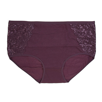 GALANTE Трусы женские макси с декором, р.54, 95%хлопок, 5%спандекс, сливовый, НБ25-14
