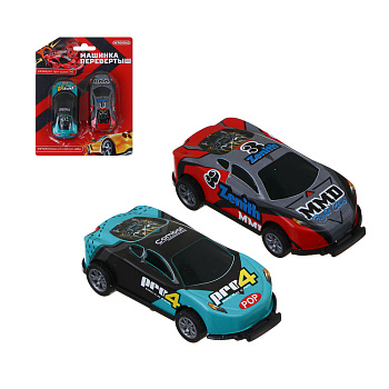 ИГРОЛЕНД Набор Машинка-перевертыш "Оборот 360", 2 шт., металл, 13х16,2х3см, 2 дизайна