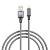 Кабель для зарядки USB(A)-iP BY Solid, 12Вт, 1 м, 2.4A, нейлон, мет. кон., графитовый