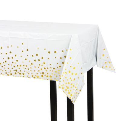 Скатерть праздничная тм Fntastic, с фольгированным слоем, 137x183см, звезды, 2 цвета