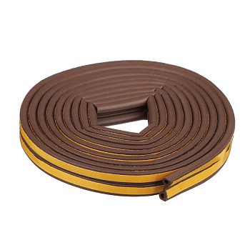 ЕРМАК Уплотнитель самоклеящийся резиновый P-профиль, 5,5x9 мм, 6м (2х3м), коричневый