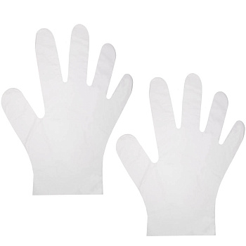 Перчатки тм VETTA, размер M, полиэтилен, 100 шт, прозрачный цвет