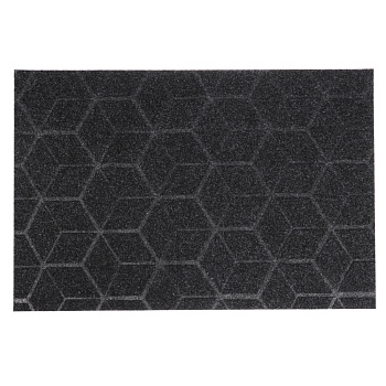 Коврик придверный, влаговпитывающий, антискользящий, SHAHINTEX ПРАКТИК Соты, 40х60, черный гранит
