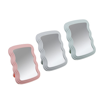 ЮНИLOOK Софтлайн Зеркало настольное, пластик, стекло, 20,5х16см, 3 цвета