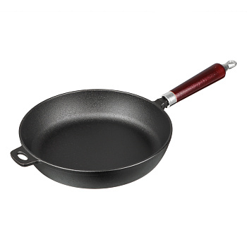 VETTA Сковорода чугун, d26х5,5см, деревянная ручка, индукция