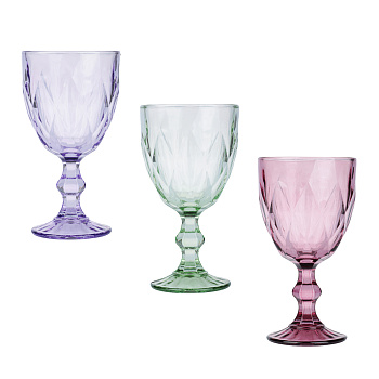 Бокал для вина тм MILLIMI Ромб, 320мл, стекло, цвет