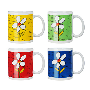 MILLIMI Кружка Цветок, 320мл, фарфор, 4 дизайна