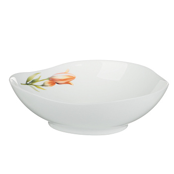 MILLIMI Лилия Салатник, опаловое стекло, 1000мл, 19х7см, треугольная форма