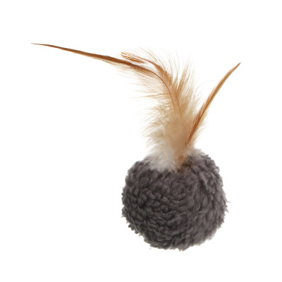 Набор игрушек для кошек тм VETTA, плюшевые шары с пером, п/э, 4,5см, 2 шт