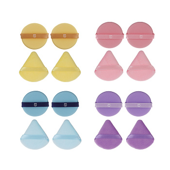 Набор для визажа (пуховка 6,5x7x0,7см, 2 шт., спонжи d5,5см 2 шт)в футляре тм ЮL, п/э, ПУ, 4 цвета