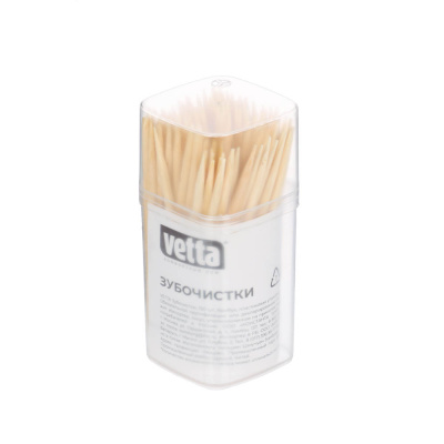 Зубочистки тм VETTA, бамбук, пластиковая упаковка, 150шт