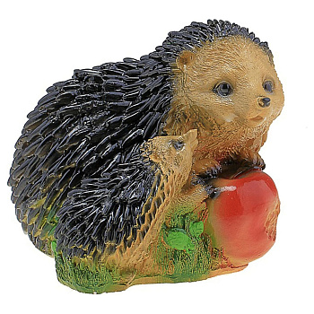 Фигура садовая "Два ежа с яблоком" 15х20см, гипс
