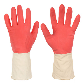 Перчатки хозяйственные тм Archdale, прочные,красно-белые в инд. упак. р.М