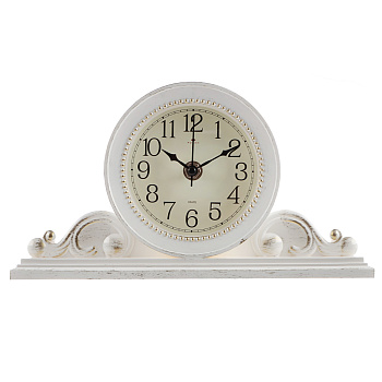 Часы настольные 26х14 см, корпус белый с золотом "Классика", арт.2514-003