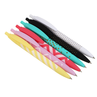 Авторучка шариковая ClipStudio синяя, наконечник 0,7 мм, 6 дизайнов, софт-тач с принтом