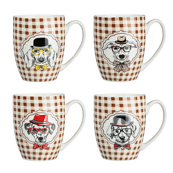 MILLIMI Кружка Собачки, 350мл, фарфор, 4 дизайна