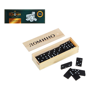 LDGames Домино, дерево, в деревянном пенале, 15х5см