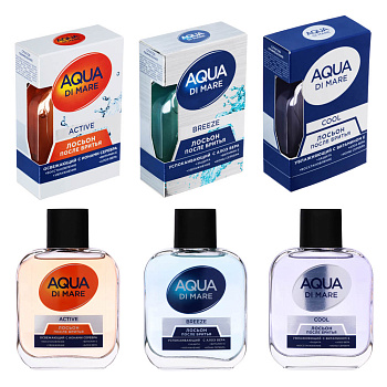 Лосьон после бритья AQUA DI MARE, Cool/Active/Breeze, 90мл