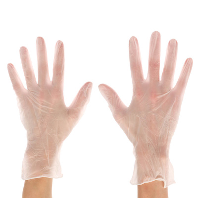 Перчатки универсальные ViniMax виниловые неопудренные гладкие белые 100шт (50пар) р.L