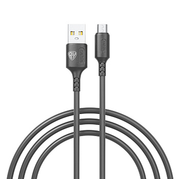 Кабель для зарядки USB(A)-microUSB BY Fusion, 18Вт, 1 м, 3A, TPE, черный